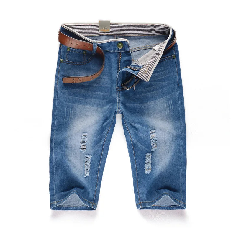 29-40 Men's Perforated Denim Shorts