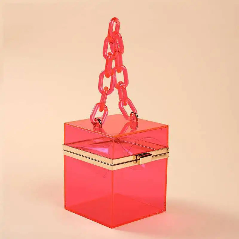Transparent Square Acrylic Hand Bag