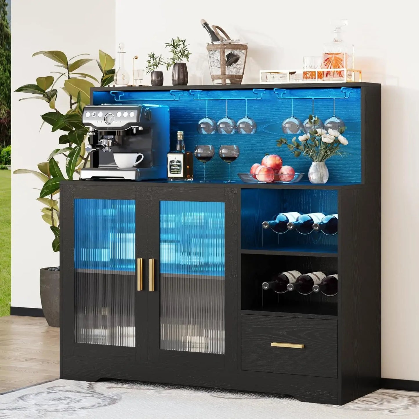 Modern Bar Cabinet with Storage, Buffet Sideboard