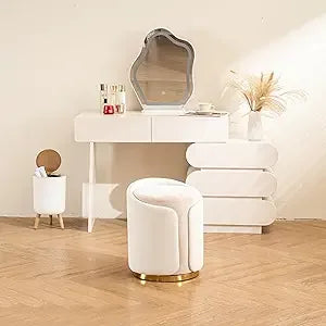 Swivel Vanity Stool with Gold Base
