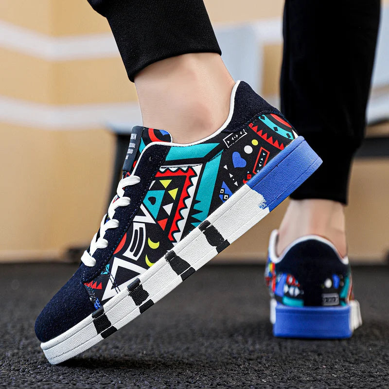 Fashion Graffiti Sneakers Mens Skateboard Shoes