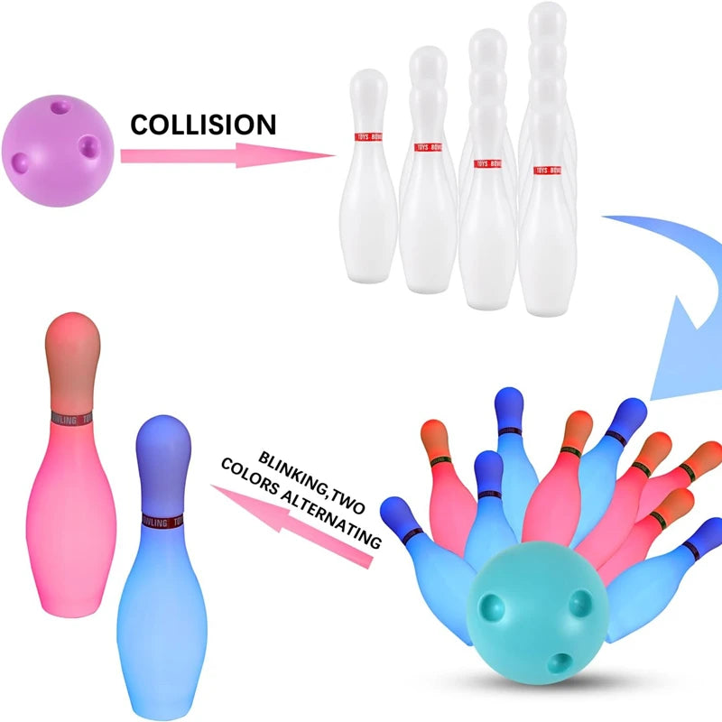 Kids Bowling Ball Set Glow in The Dark Game