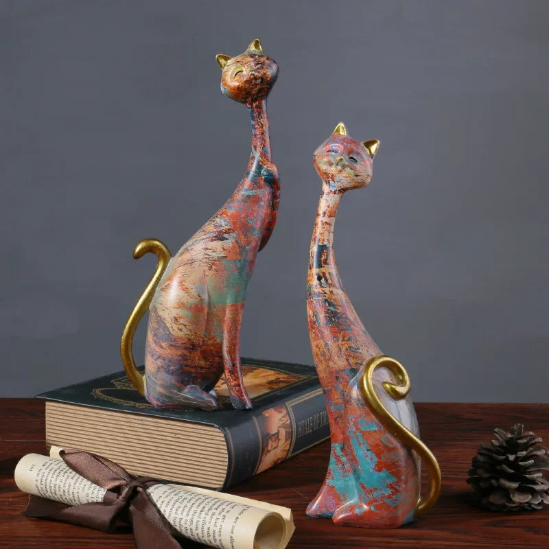 Home Decor Nordic Graffiti Art Cat Abstract Figurines