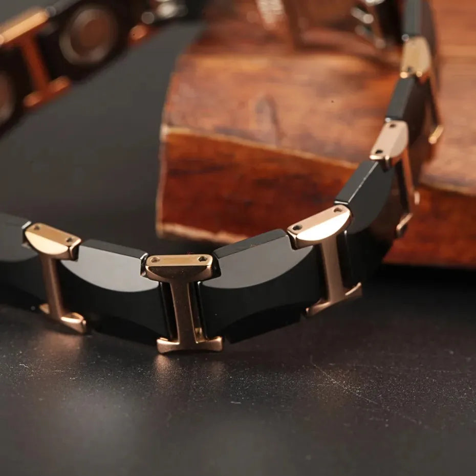 Ceramic Titanium Hematite Magnetic Therapy Bracelet