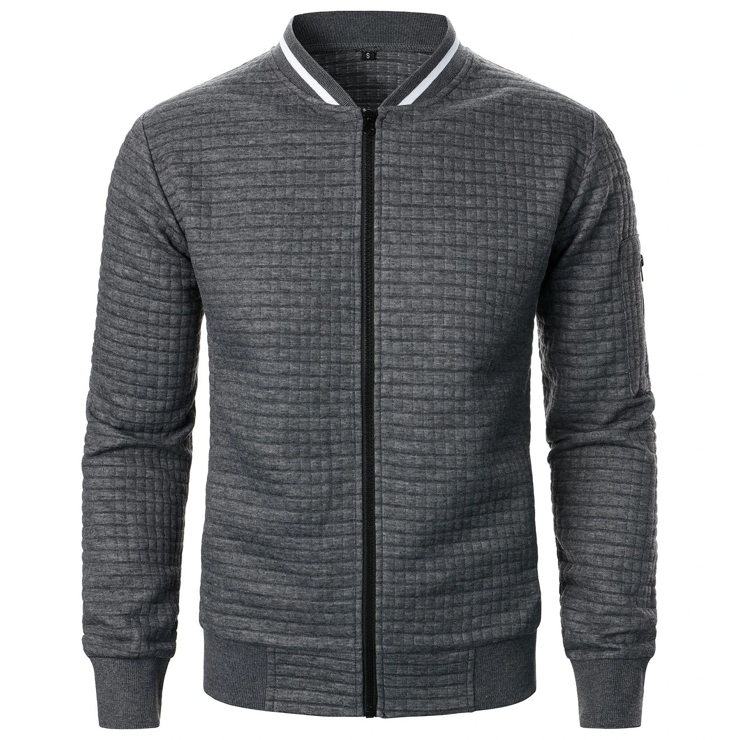 Zip Up Lightweight Jacket with Contrast Color Detail