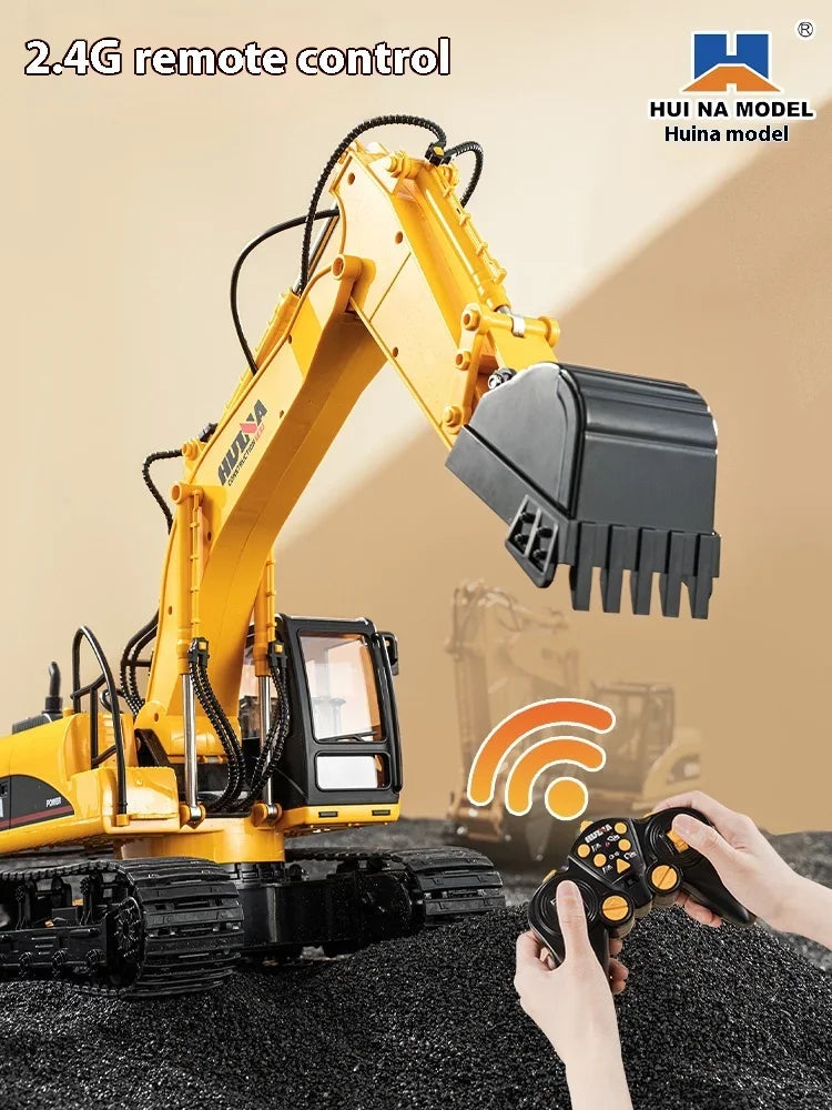 16-Channel RC Construction Vehicle Multifunctional Grabbing Machine With 3 Working Heads