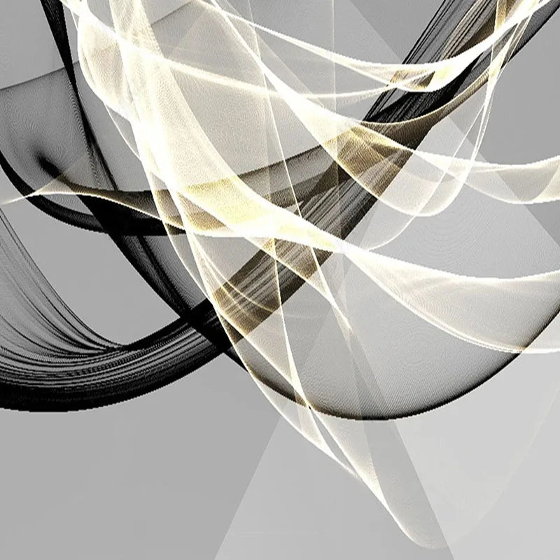 3D Abstract Smoke Line Geometric Wall Decor