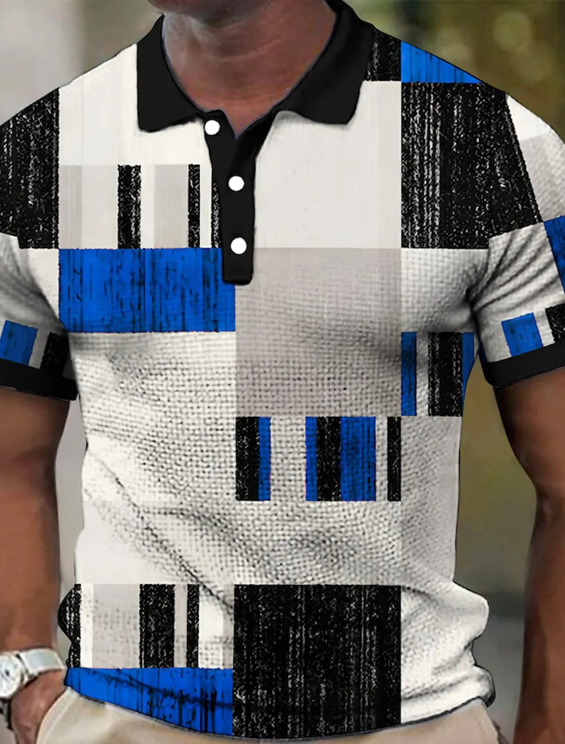 Men's Geometry Graphic Print Polo Shirt