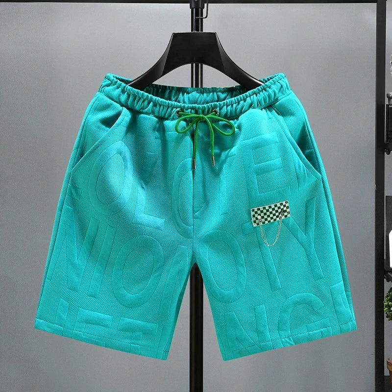 Letter Print Size 5XL 6XL 7XL Knitted Shorts