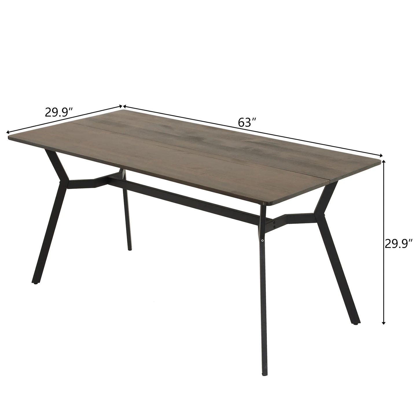 Dining Set Modern Wood Top Table & 6 Chairs