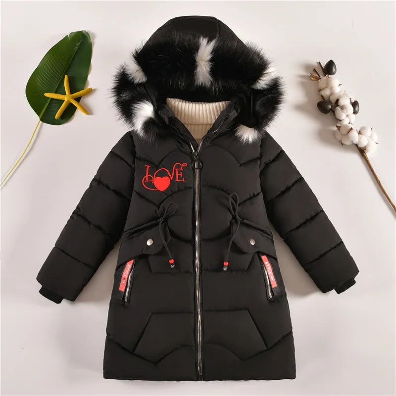 Winter Jacket Long Style Hooded Fur Collar