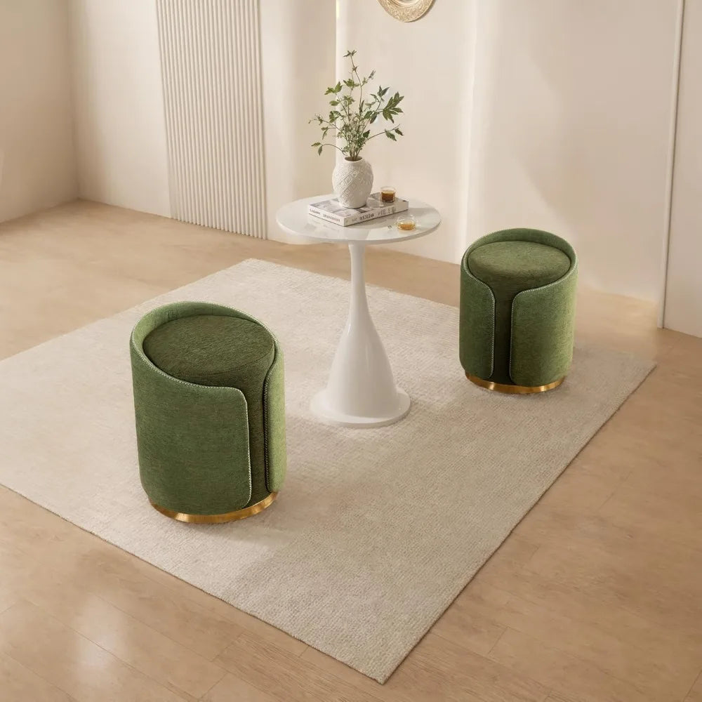 Swivel Vanity Stool with Gold Base