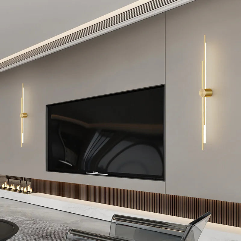 All Copper High-grade Luxury 3 Color Dimming LED Wall Lamp