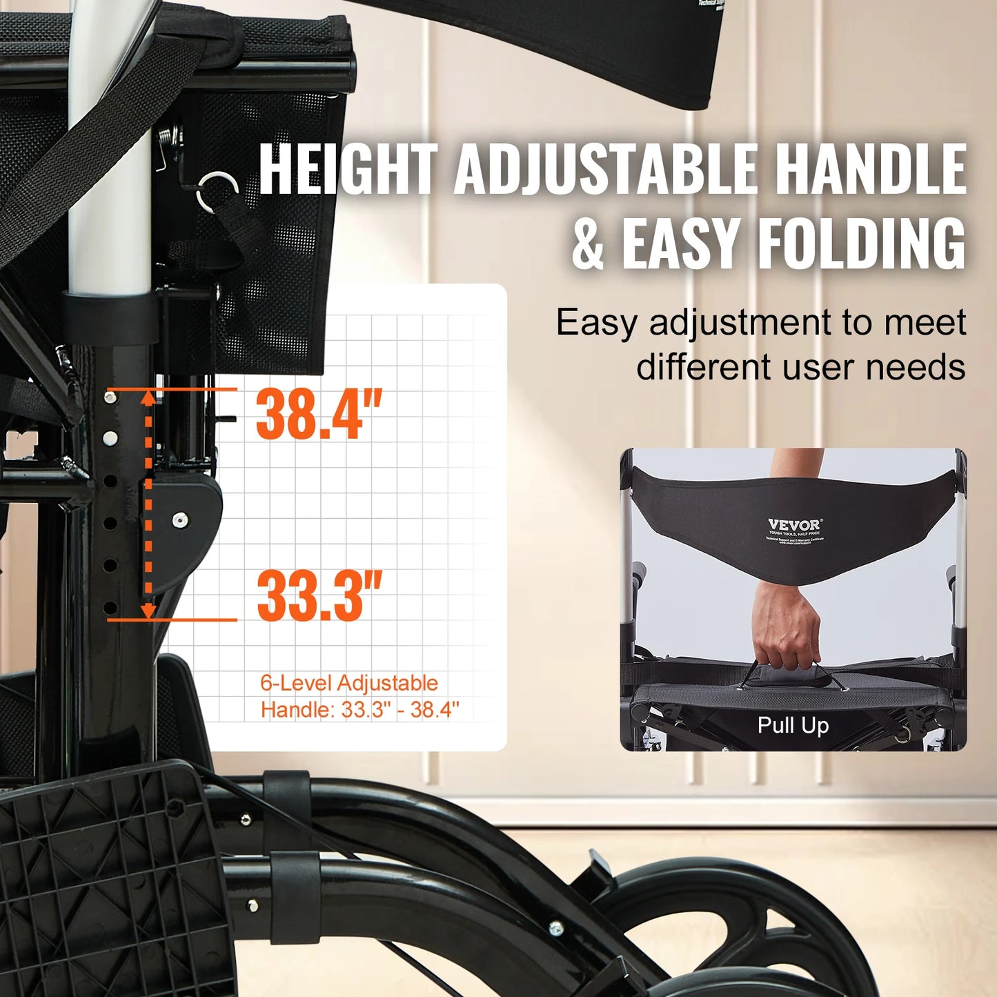 2 in 1 Rollator Walker & Transport Chair