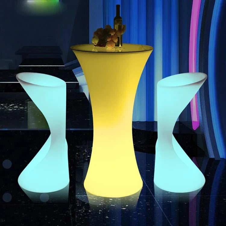 110CM LED Illuminated Round Cocktail Table
