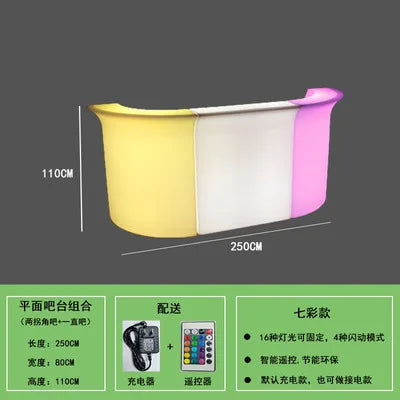 110cm Led Rechargeable Bar Table Color Changing