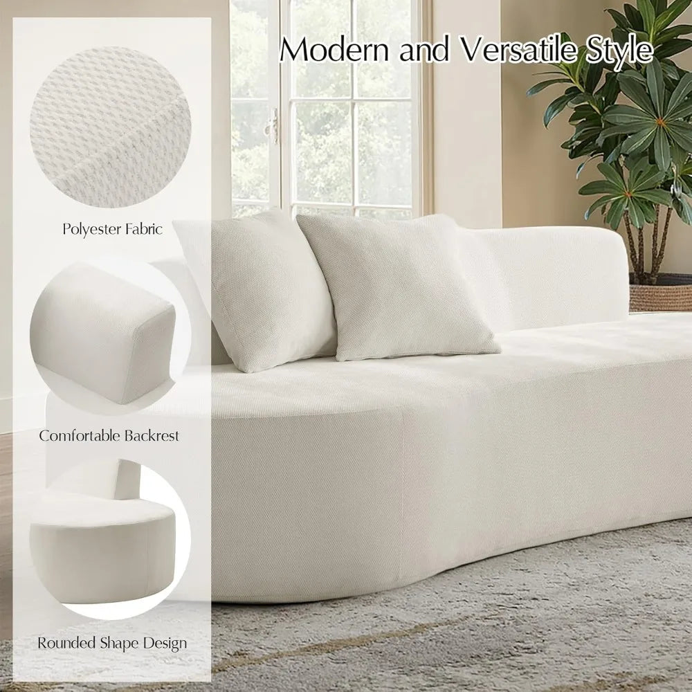 94.5" Curved Modern Compressed Foam Sofa