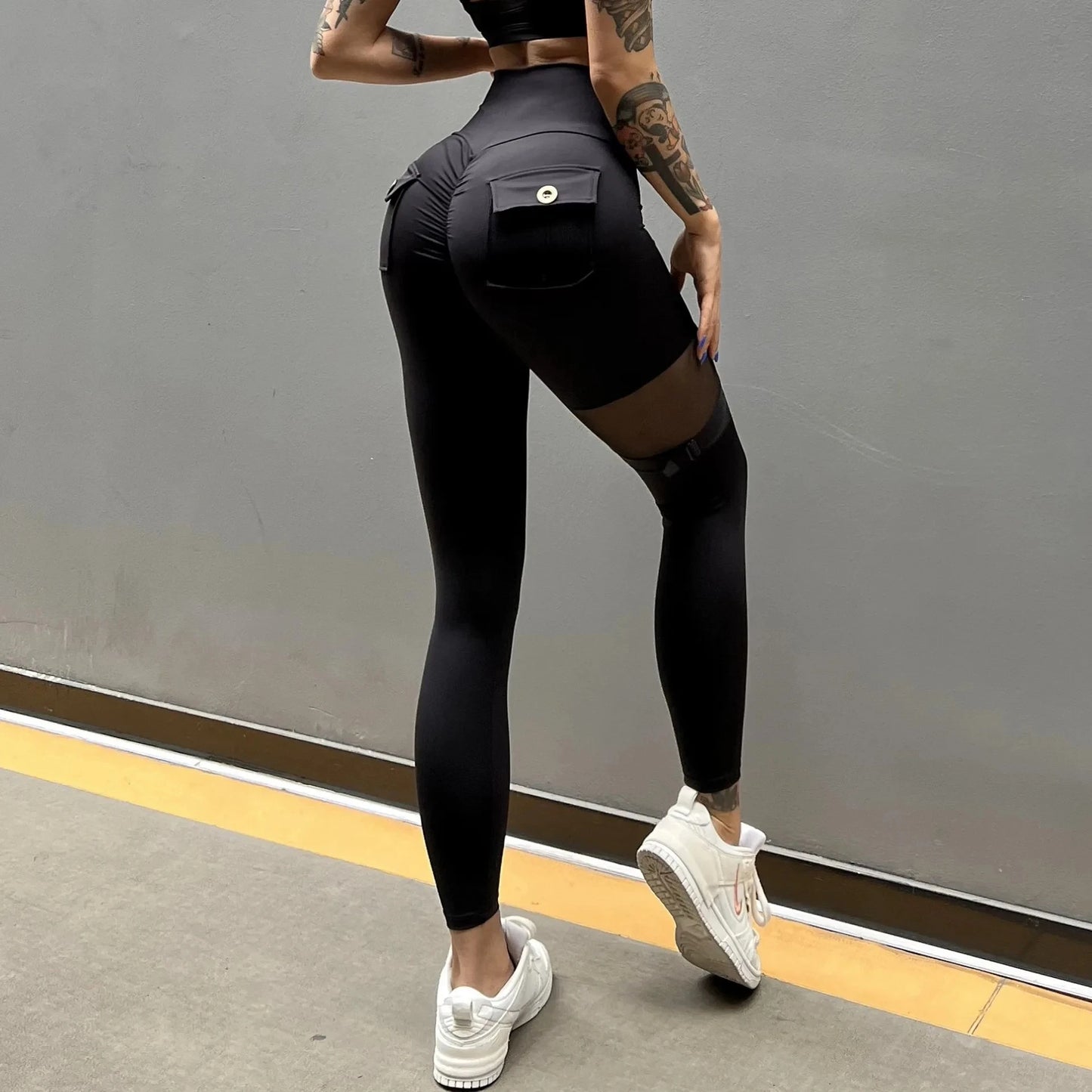 1/2PCS High Waist Scrunch Shorts Yoga Set