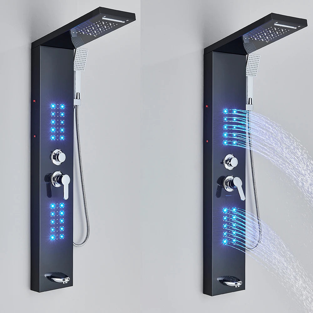 LED Shower Faucet SPA Massage Jet Shower Column System