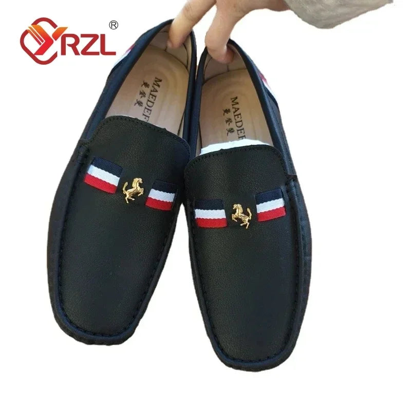 Mens Leather Casual Slip on Moccasins