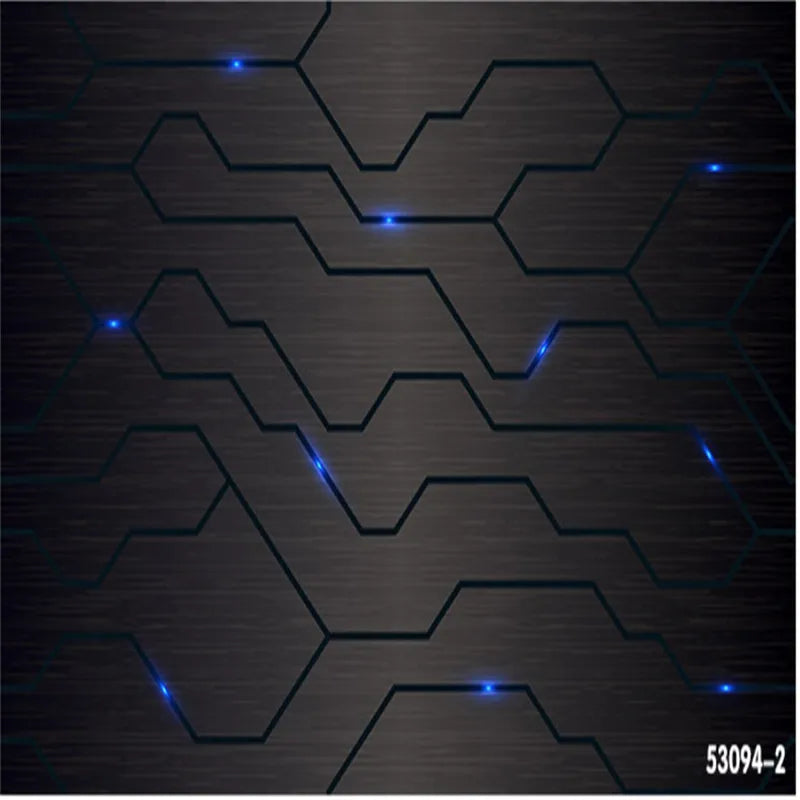 3D Black Metal Circuit Board KTV Wallpaper