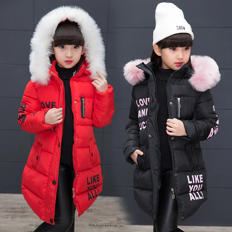 Winter Girls Parka Faux Fur Collar
