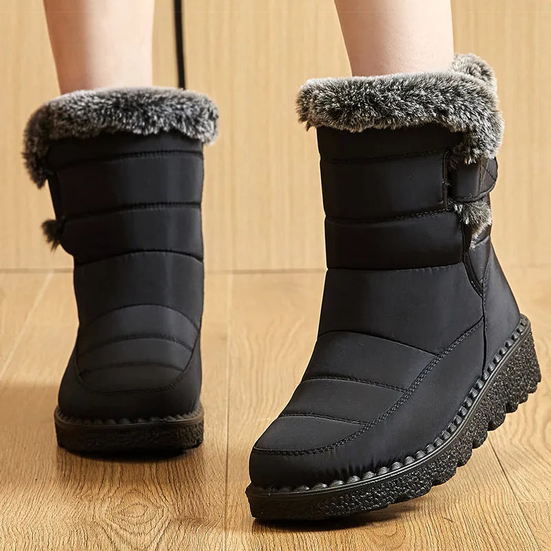 Winter Waterproof Snow Boots with Fur