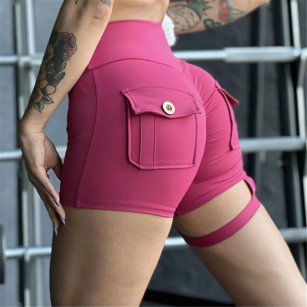 1/2PCS High Waist Scrunch Shorts Yoga Set
