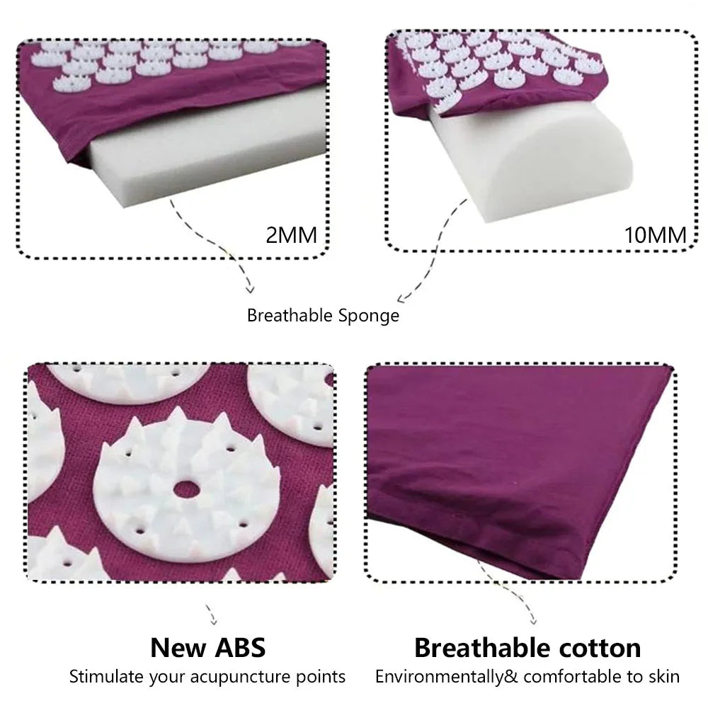 Acupressure Yoga Mat Relieve Stress Back Body Pain