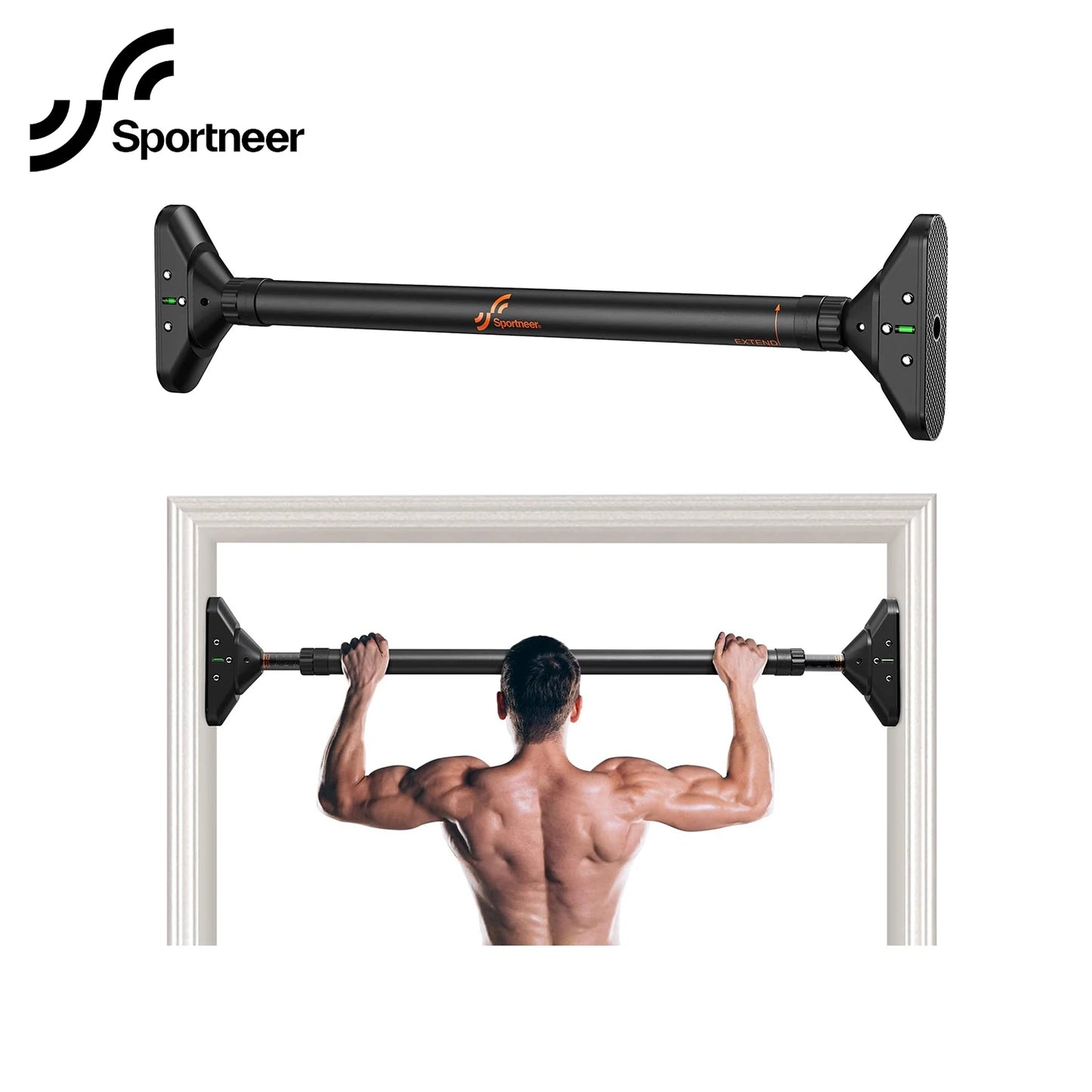 Indoor Home Pull Up Bar Adjustable Width Max 440lbs