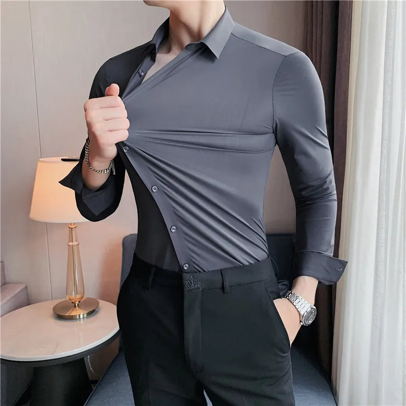 Plus Size 4XL-M High Elasticity Seamless Shirt