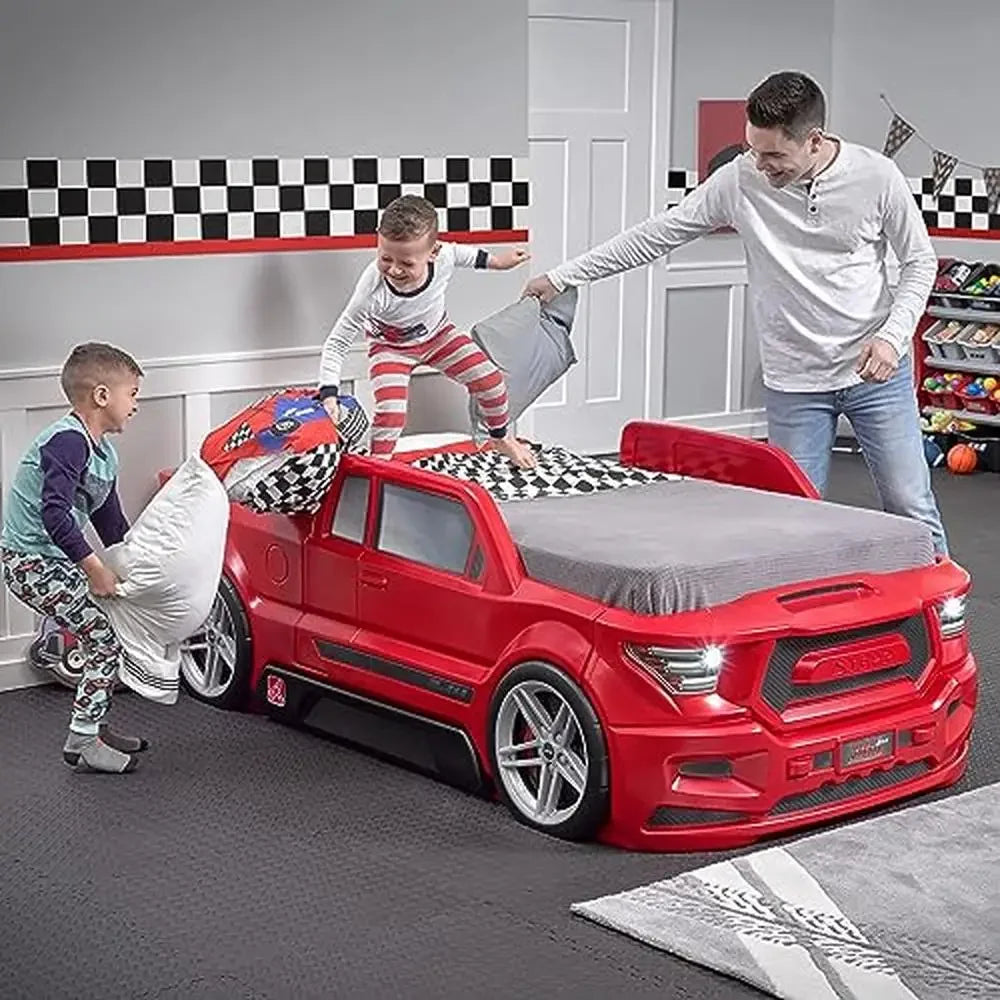 Twin Size Truck Car Bed with Working Headlights