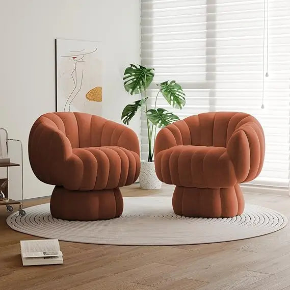 Mid Century Modern 360* Swivel Accent Chair Set of 2