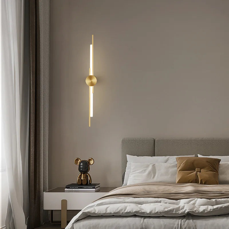All Copper High-grade Luxury 3 Color Dimming LED Wall Lamp