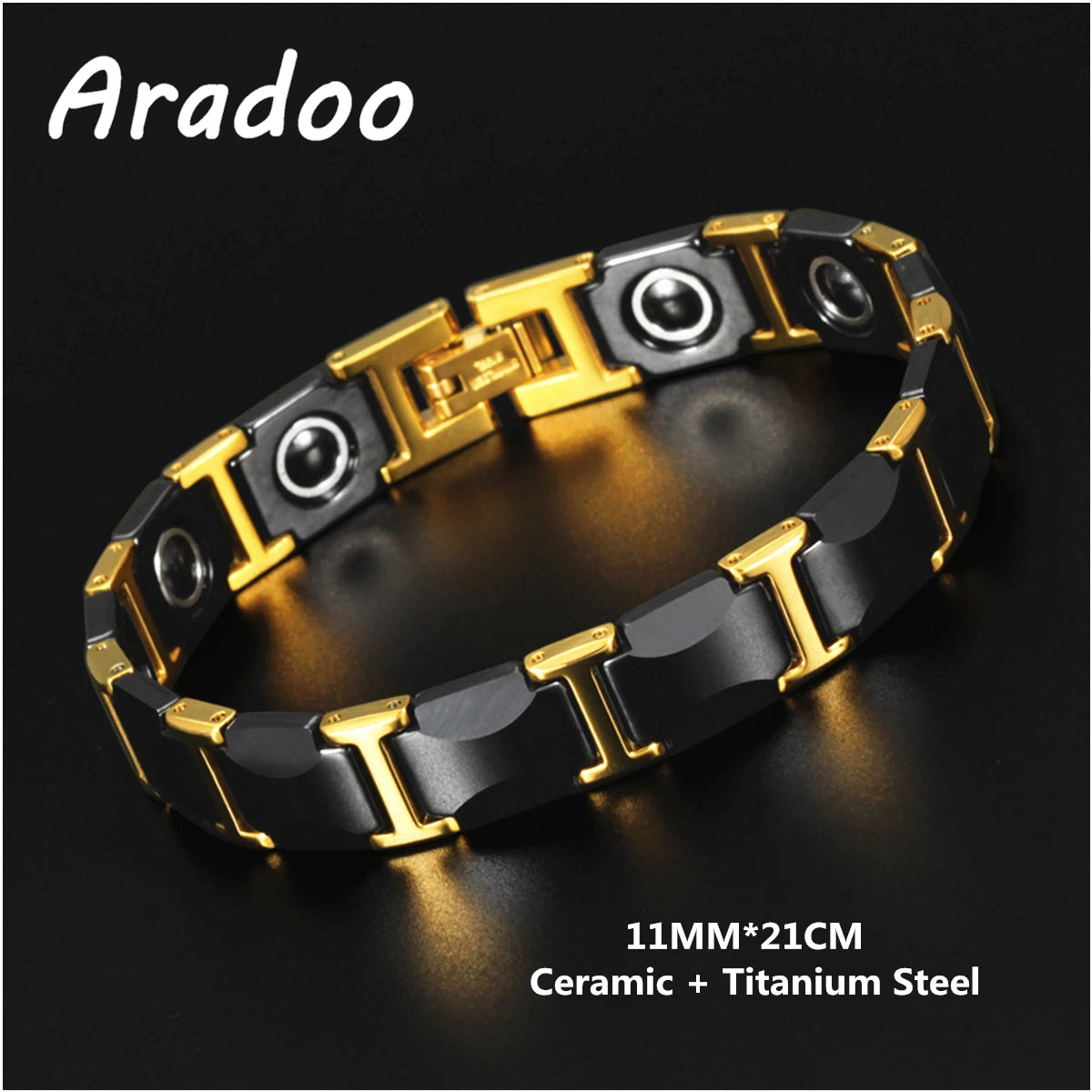 Ceramic Titanium Hematite Magnetic Therapy Bracelet