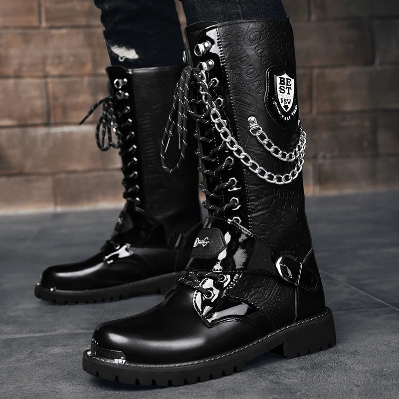 Men's High Top Motorcycle Boots