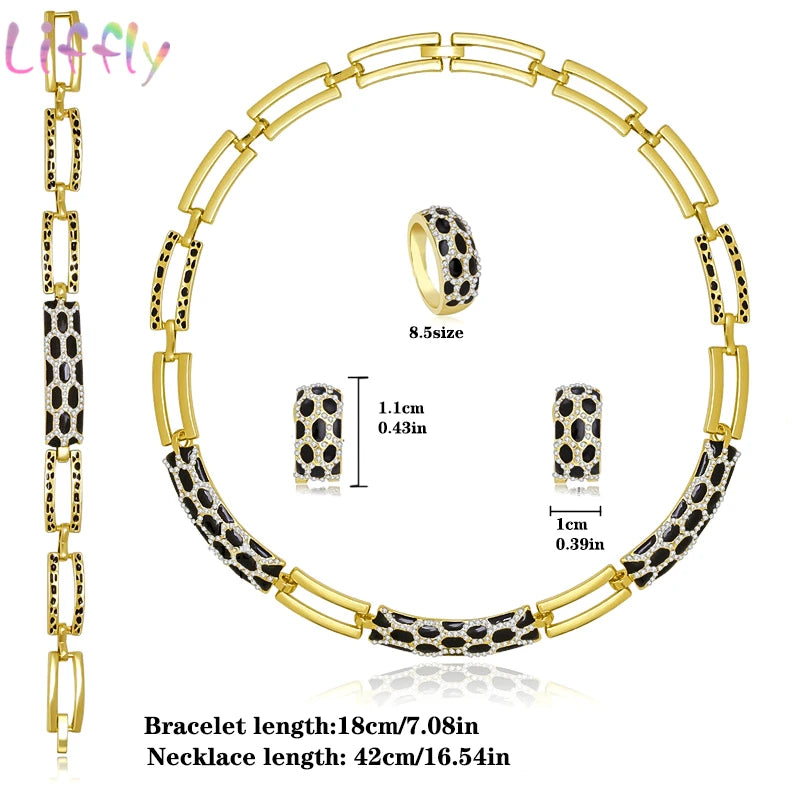 African Jewelry Sets Necklace Bracelet Earrings Rings for Women
