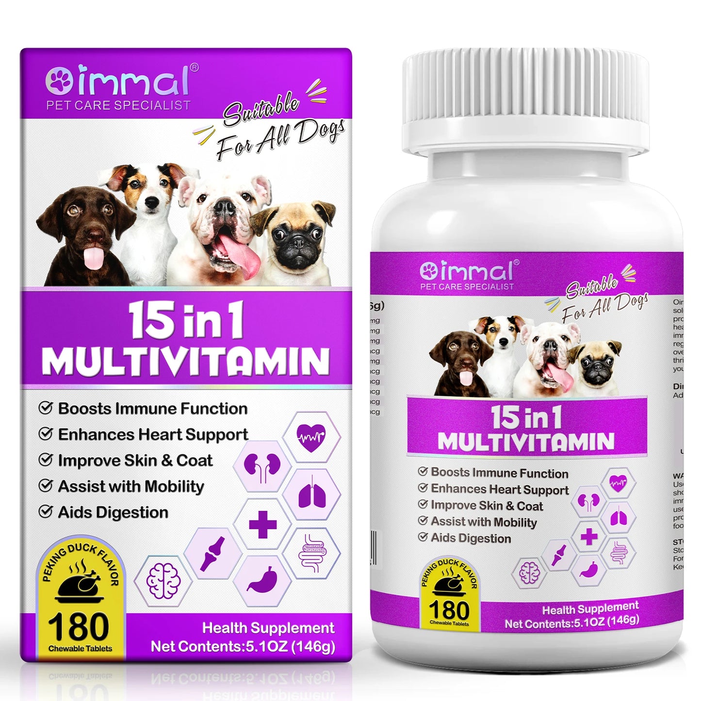 15 in 1 Multivitamin Chewable Tablets Boosts Immune Function Enhances Heart Support