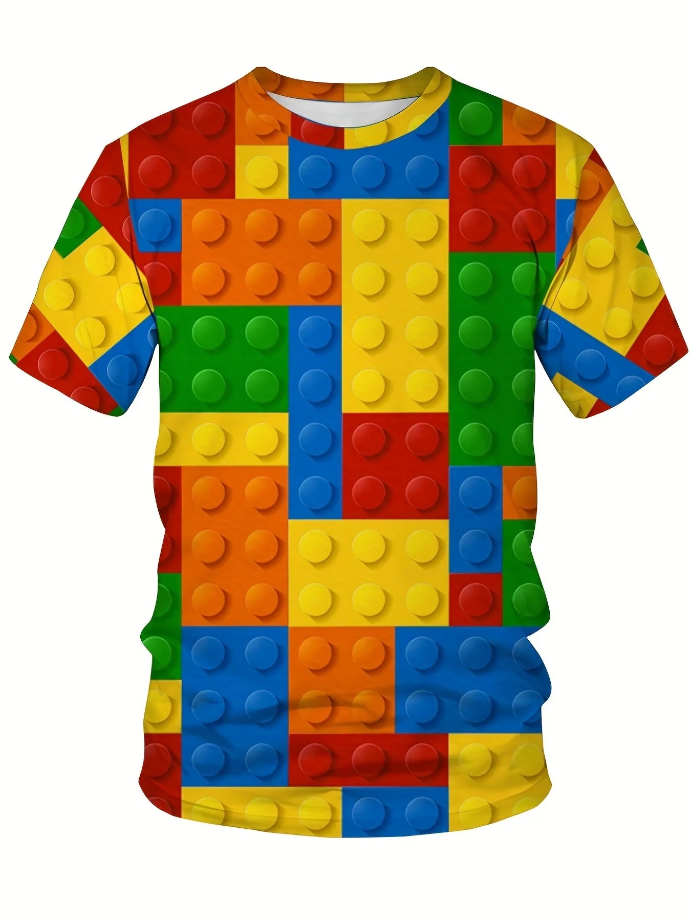 Building Blocks T Shirt For Kids Summer Short Sleeve Tee Shirt Funny Tshirts Tops