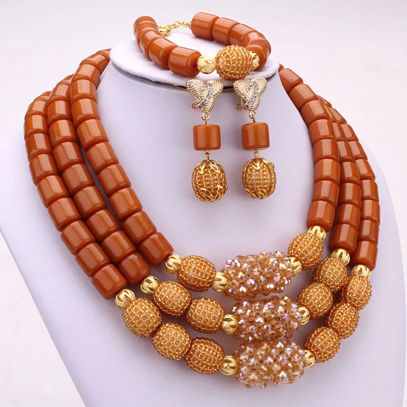 Dudo 10 Colors 3 Layers Artificial Coral Beads African Nigerian Jewelry