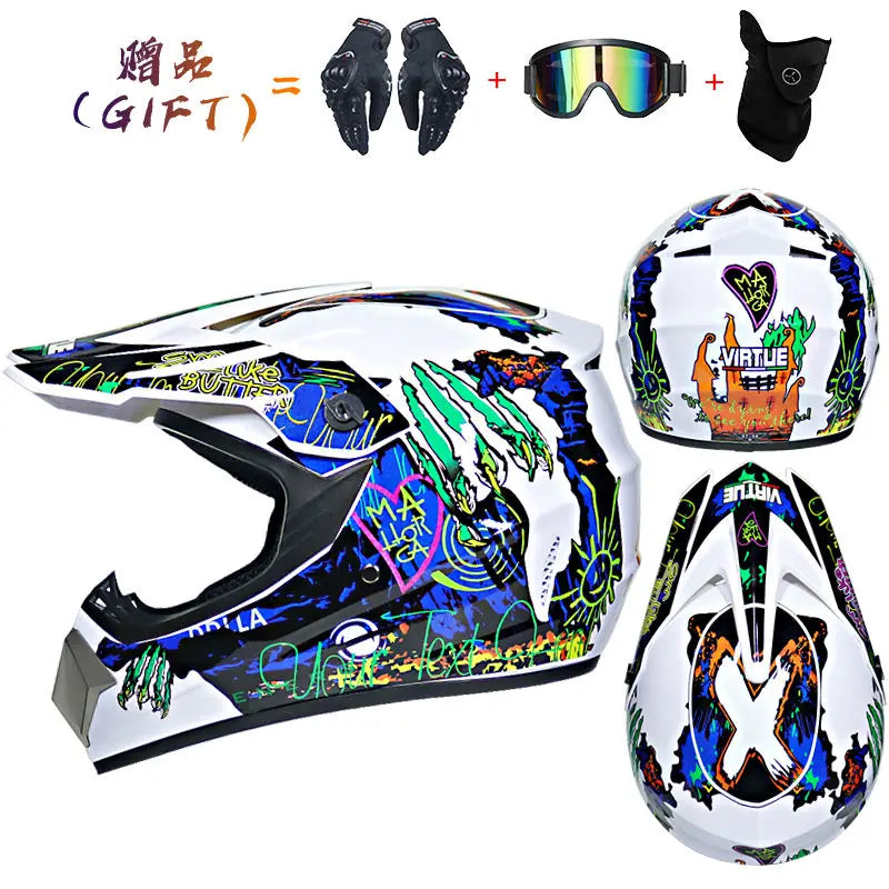 3 Piece Off-Road Helmet Set