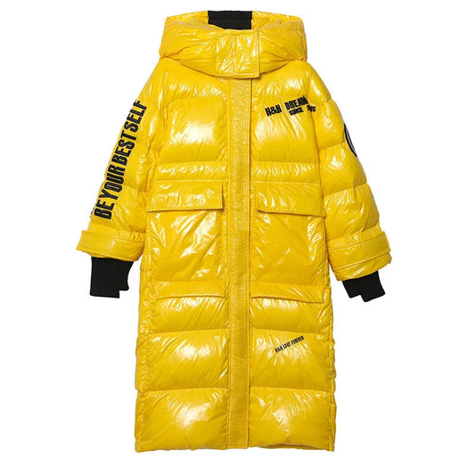Women's Shiny Down Cotton Turtleneck Parka