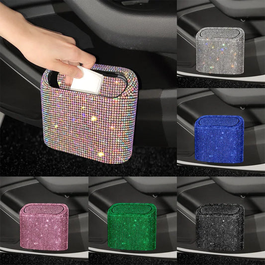 Bling Rhinestone Door Trash Bin
