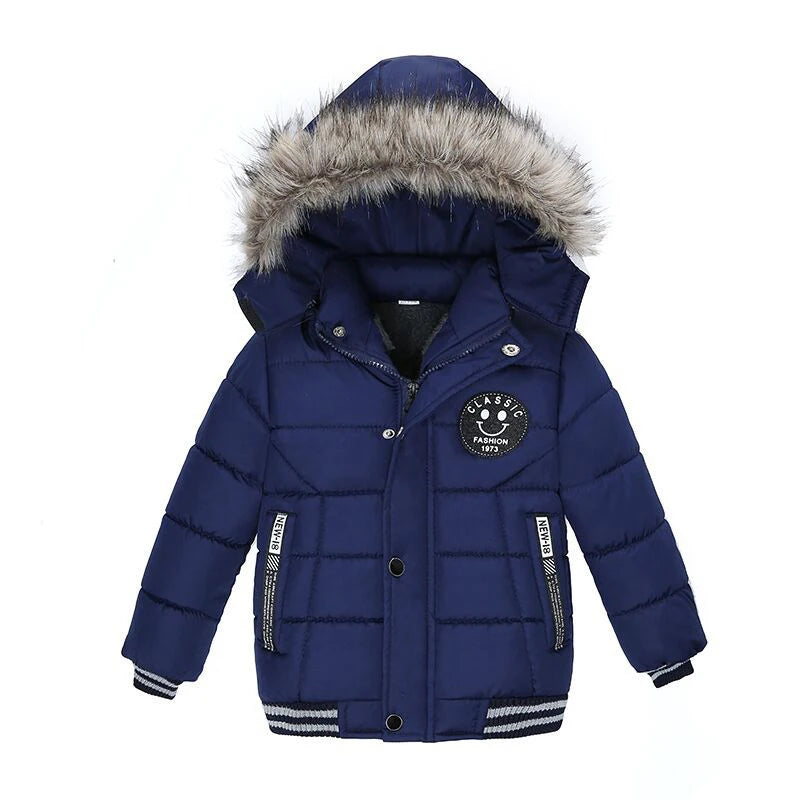 Winter Boys Jacket Warm Fur Collar