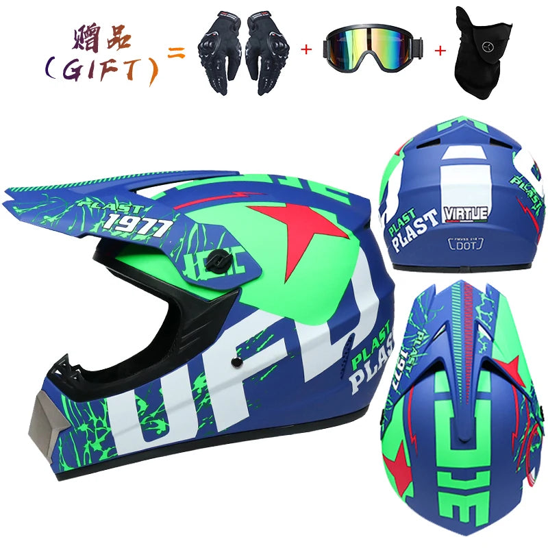 3 Piece Off-Road Helmet Set