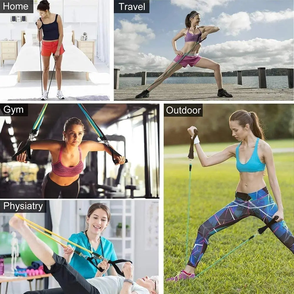 Latex Resistance Pull Band Rope for Pilates, Yoga, CrossFit, 11PCs