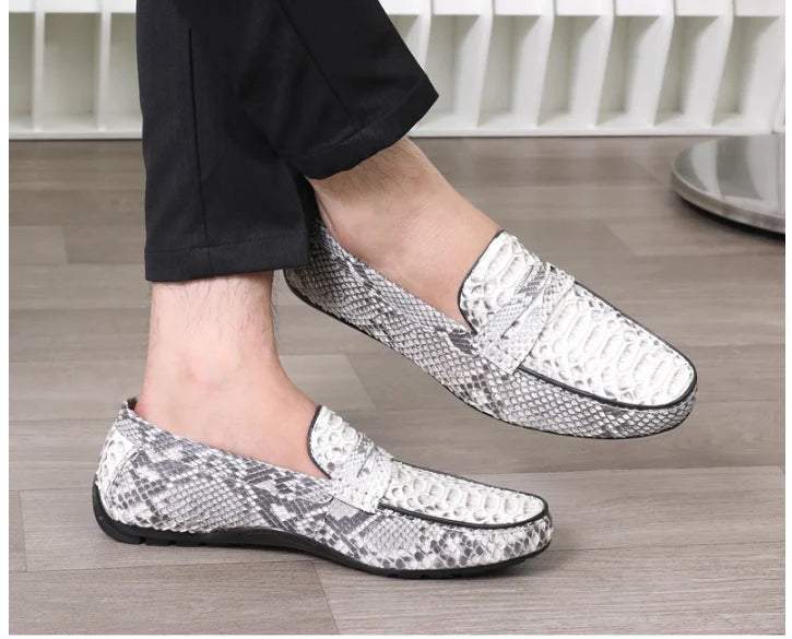 Real Genuine python skin leather men fashion shoe