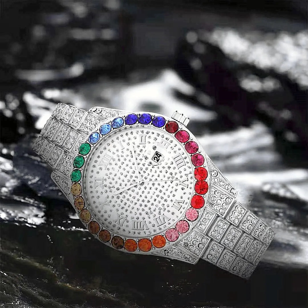 Iced Out Colorful Women Fashion Crystal Watch