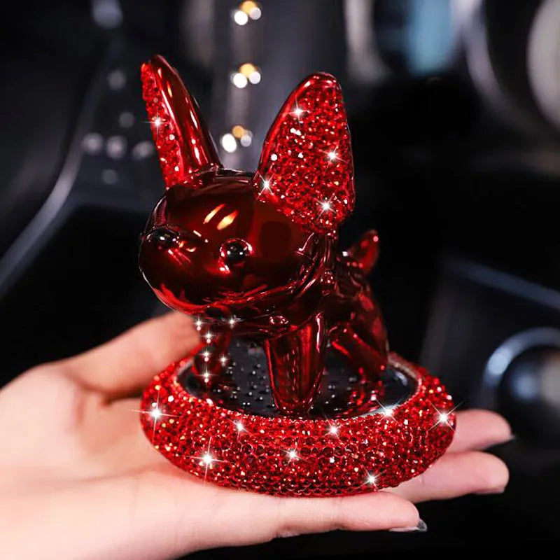 Cute Pet Lucky Dog Auto Perfume Diamond Center Console Accessories