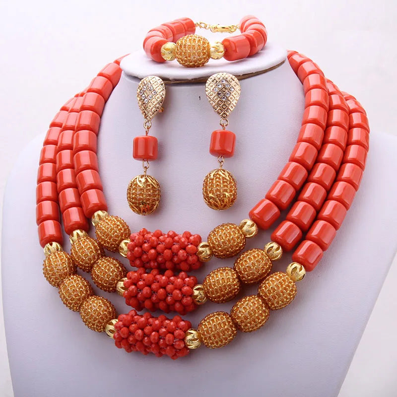 Dudo 10 Colors 3 Layers Artificial Coral Beads African Nigerian Jewelry